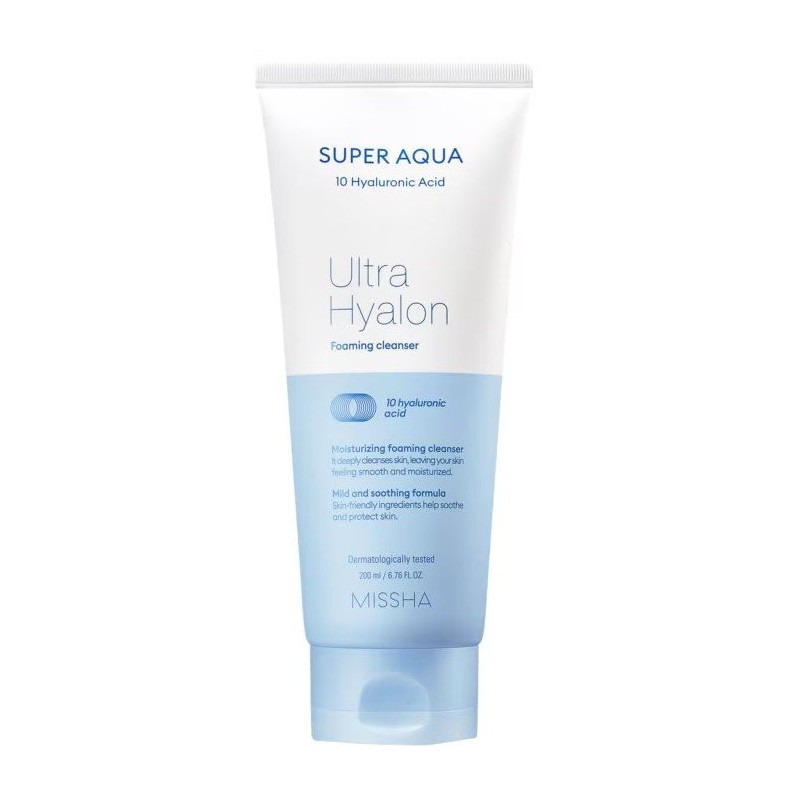 Missha Super Aqua 10x Acid hialuronic Ultra Hyalon Spumă demachiantă