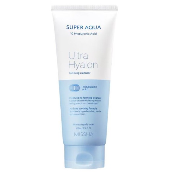 Missha Super Aqua 10x Acid hialuronic Ultra Hyalon Spumă demachiantă