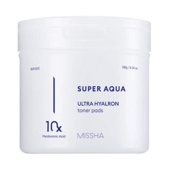 Missha Super Aqua 10x Acid hialuronic Ultra Hyalron Toner pads Tampoane pentru față