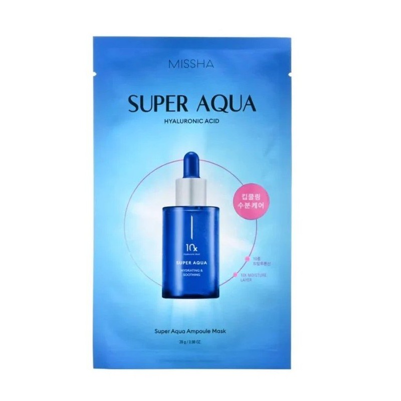 Missha Super Aqua 10x Hyaluronic Acid Ampoule mask – Mască facială sub formă de ampulă