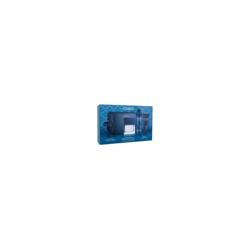 Guess Seductive Blue Set cadou pentru bărbați Volum EDT 100 ml + deodorant spray 226 ml + gel de duș 100 ml + trusă de toaletă