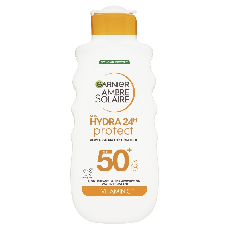 Garnier Ambre Solaire Hydra 24h Protect SPF 50+ Lapte de protecție solară Volum 175 ml