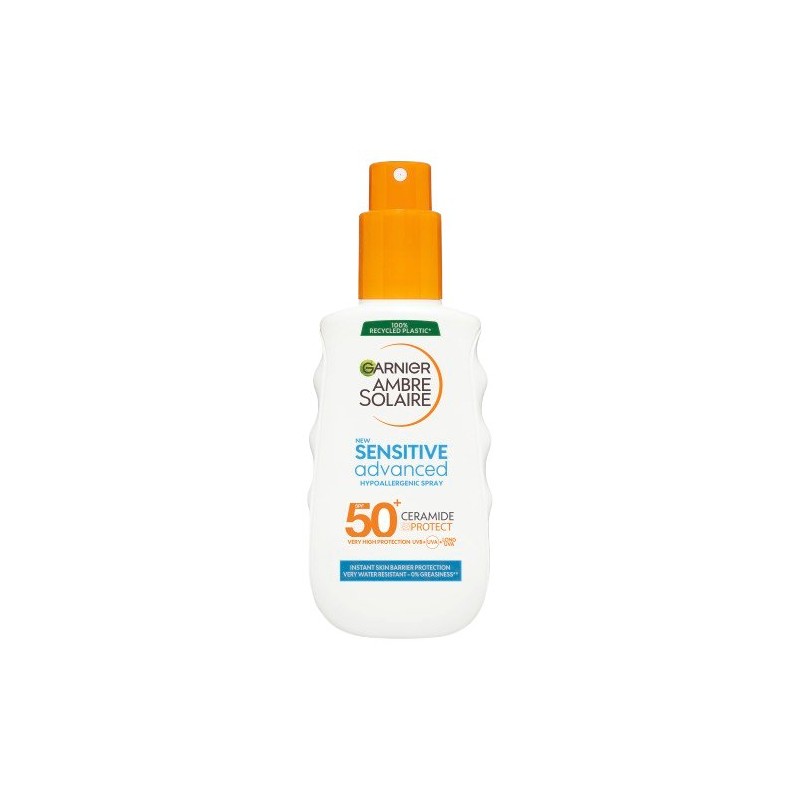 Garnier Ambre Solaire Sensitive Advanced Spray SPF 50+ Spray cu protecție solară Volum 150 ml