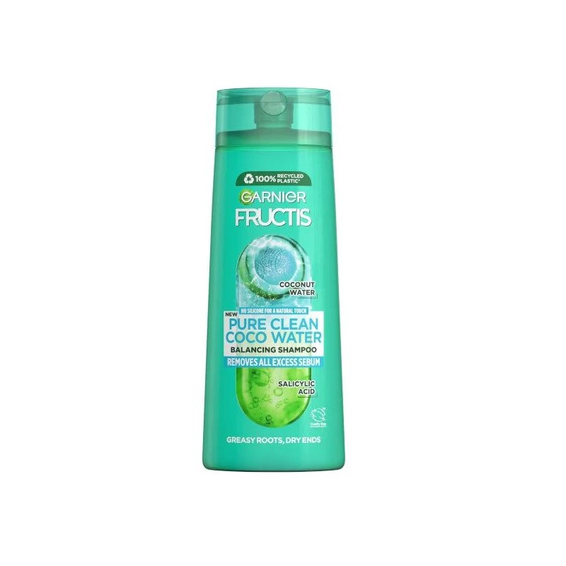 Garnier Fructis Pure Strong Șampon pentru păr cu apă de nucă de cocos Volum 400 ml