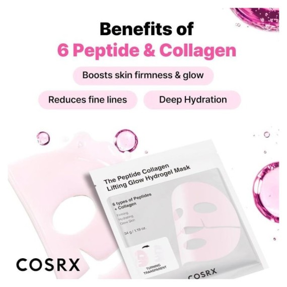 Cosrx Peptide Collagen Glow Hydrogel Mask 3 Pack Mască facială