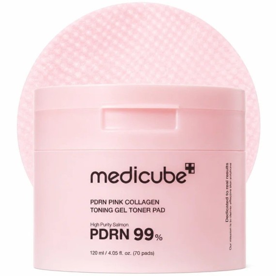 Medicube PDRN Pink Collagen Toning Gel Toner Pads – Discuri demachiante pentru față
