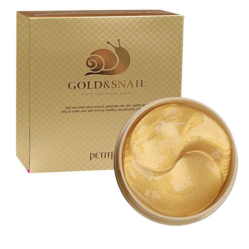 Petitfee Gold and Snail Eye Patchs, plasturi pentru ochi hidrogel 60buc Volum 1 g x 60 buc