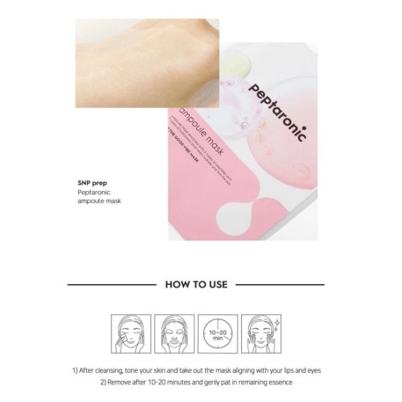 SNP Prep Peptaronic Ampoule Mask Mască facială pe foaie