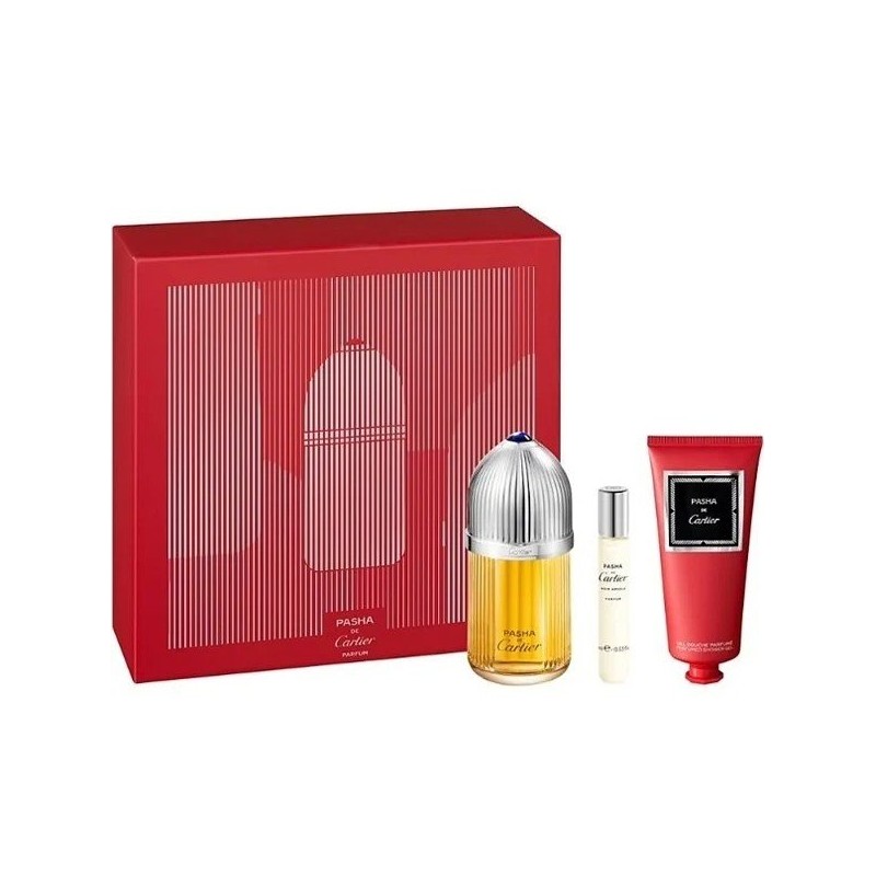 Cartier Pasha Parfum Set cadou pentru bărbați Volum EDT 100 ml + 100 ml gel de duș + 100 ml parfum de păr