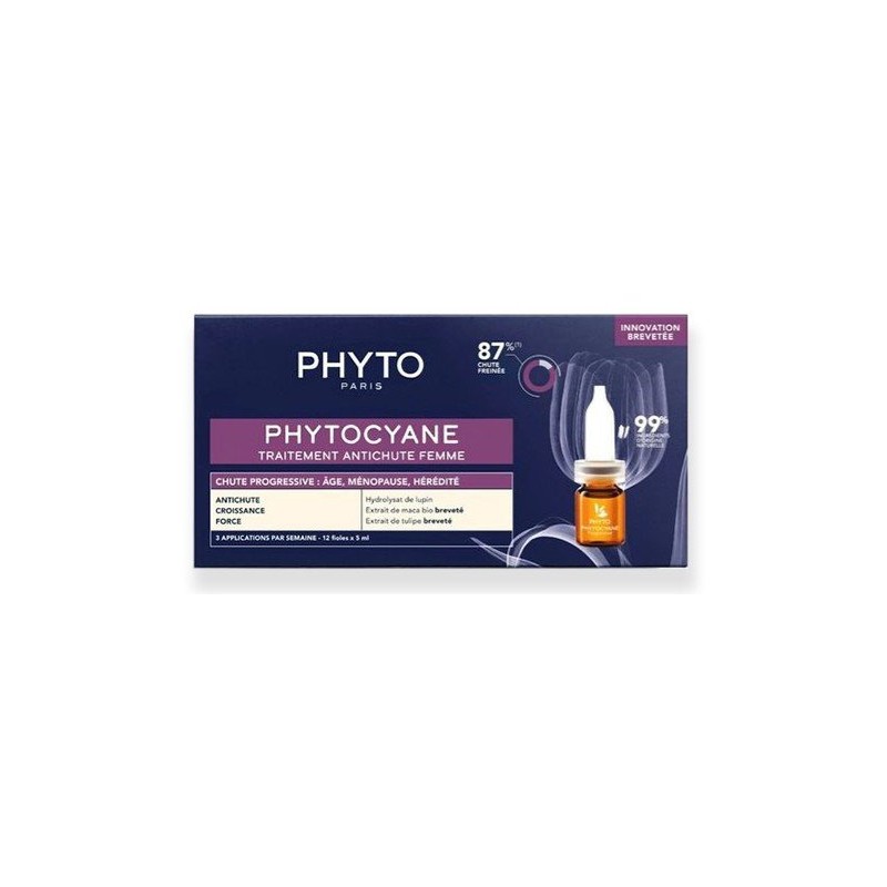 Phyto Phytocyane Anti Hair-Loss Treatment Tratament pentru femei împotriva căderii progresive a părului Volum 12 x 5 ml