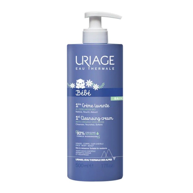 Uriage Baby 1st Cleansing Cream Cremă de curățare pentru bebeluși, pentru față, corp și scalp Volum 500 ml