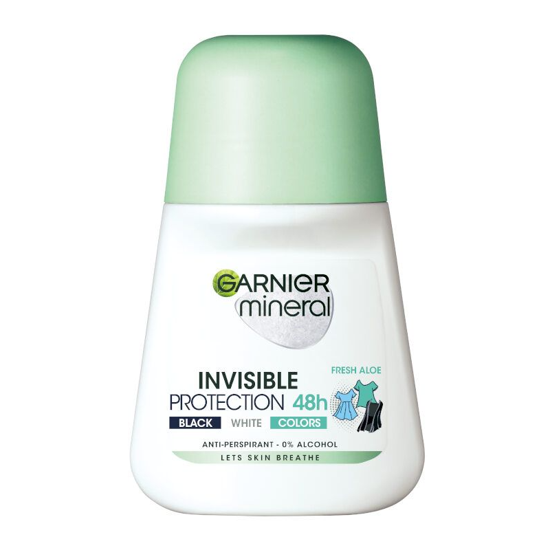 Garnier Deo Mineral Invisible Black & White & Colors Fresh Aloe Roll-On pentru femei
