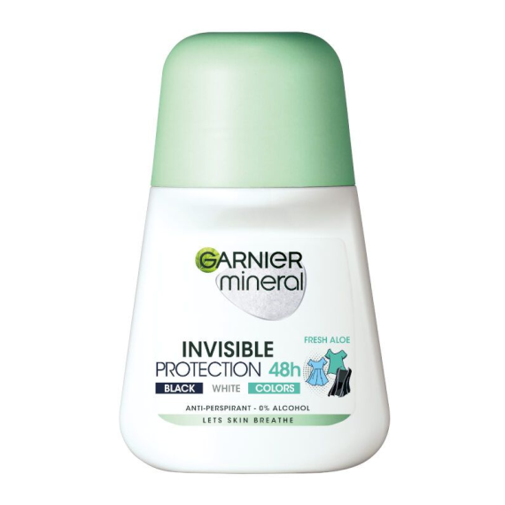 Garnier Deo Mineral Invisible Black & White & Colors Fresh Aloe Roll-On pentru femei