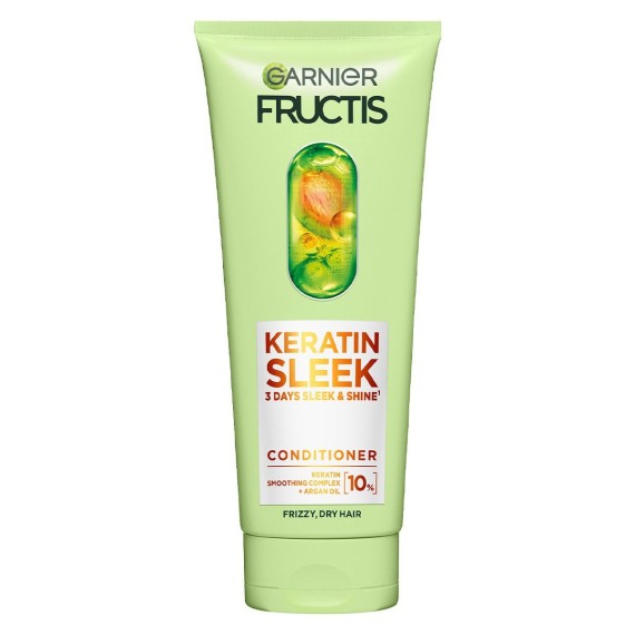 Garnier Fructis Keratin Sleek Hair Conditioner Balsam pentru păr uscat și greu de coafat