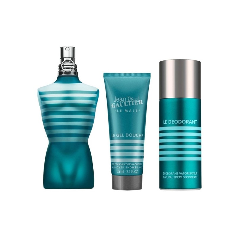 Jean Paul Gaultier Le Male Set cadou pentru barbati Volum EDT 125 ml + 75 ml gel de duș + 150 ml deodorant spray