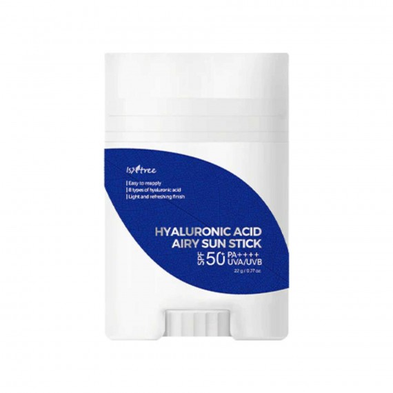 Isntree Hyaluronic Acid Airy Sun Stick stick de protecție solară cu acid hialuronic și SPF 50+