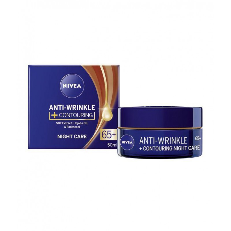 NIVEA AntiWrinkle+ Cremă de noapte conturatoare împotriva ridurilor 65+