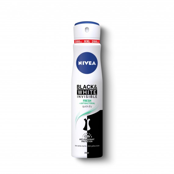 NIVEA Deo Spray Invisible on Black & White Fresh Mărimea XL