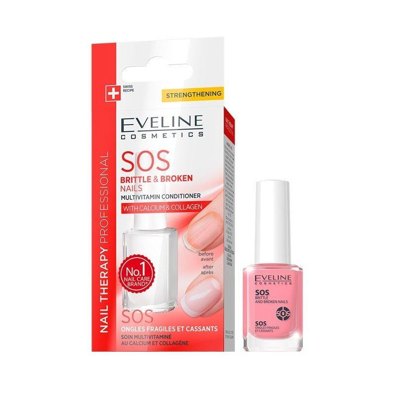 Eveline Cosmetics Tratament pentru unghii casante si fragile SOS Nail Therapy, Volum 12 ml