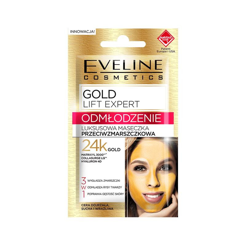 Eveline Gold Lift Expert Masca de față antirid Masca de față antirid cu aur, Volum 7 ml