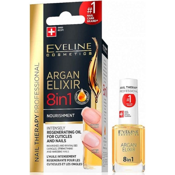 Eveline Argan Elixir 8 in 1 Balsam pentru cuticule si unghii
