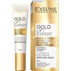 Eveline Gold Lift Expert Eye Cream cu 24K Gold SPF 8 Cremă antirid pentru ochi