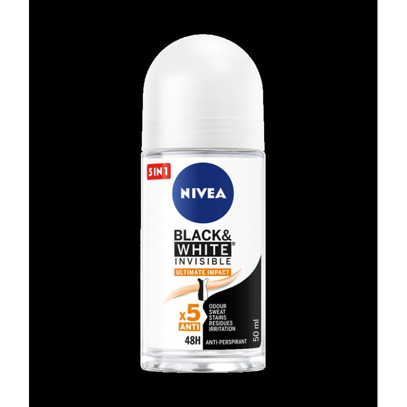 NIVEA Deo Roll-on Invisible on Black & White Ultimate Impact, Volum 50 ml