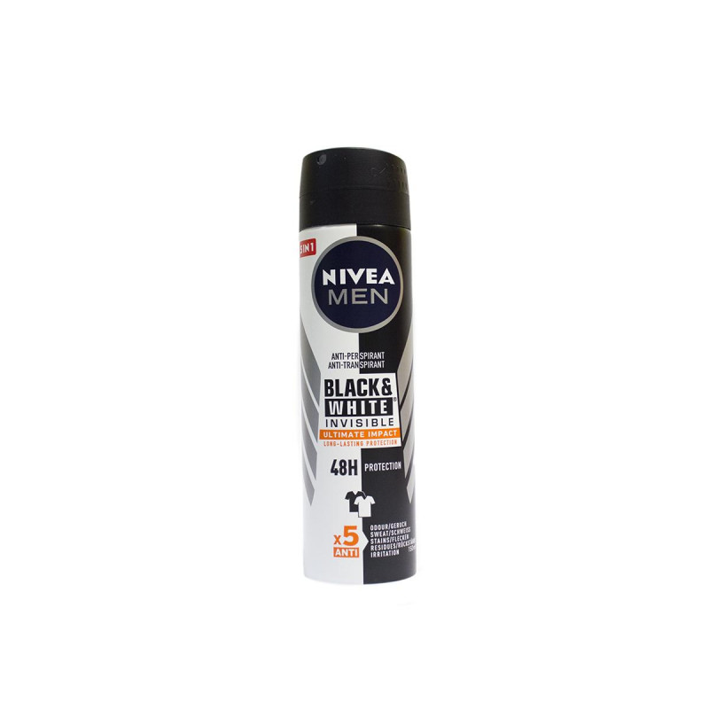 NIVEA MEN Deo Spray Invisible on Black & White Ultimate Impact, Volum 150 ml