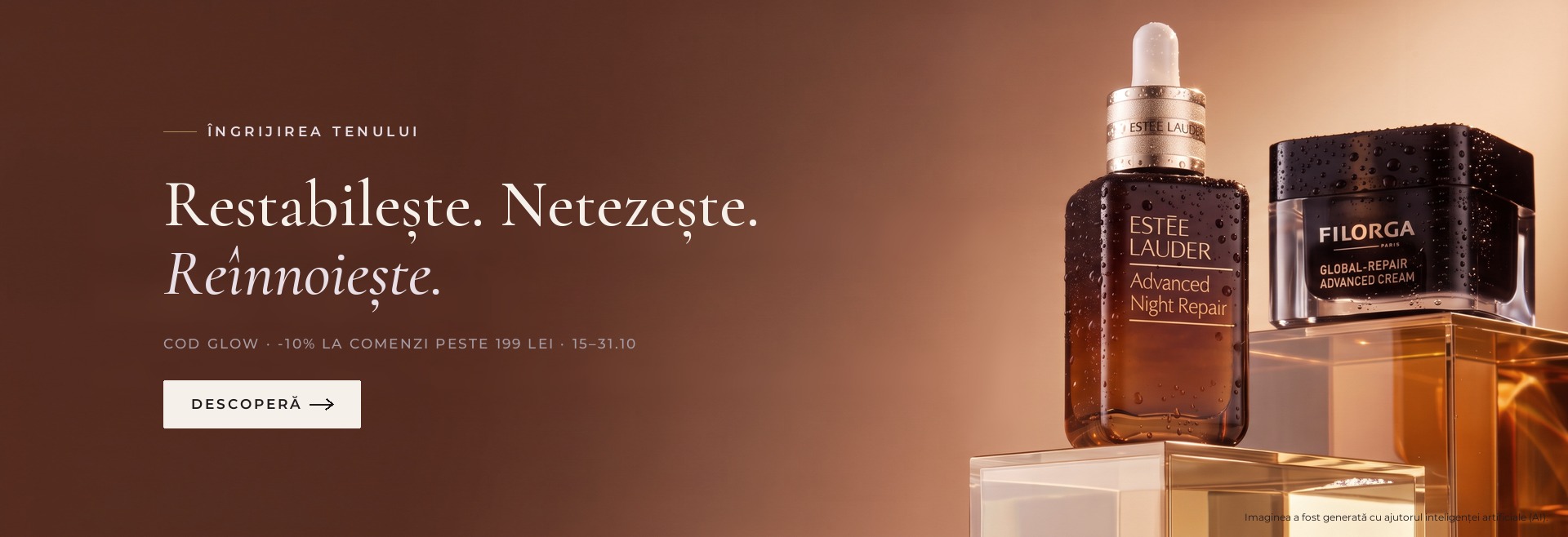 Îngrijirea tenului – cod GLOW -10% la comenzi peste 199 lei, 15–31.10